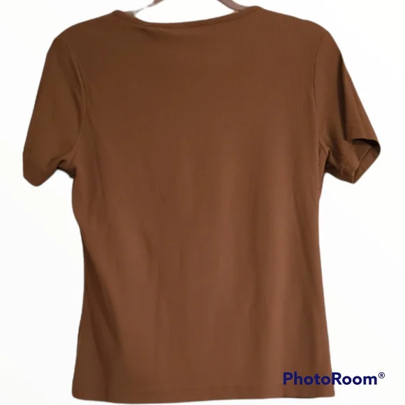 apostrophe  Woman's short sleeve ribbed top size M - Picture 2 of 5